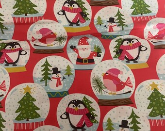 Maude Asbury Christmas Fabric, Snow Globe Print, 2 Yards