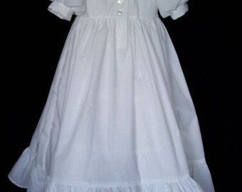 Girls Petticoat dress with self fabric ruffles, prairie dress, pioneer dress size 3-6