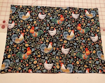 Chicken and rooster placemats.