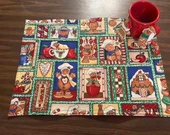 Gingerbread cookies placemat, Christmas cookies placemat, whimsical Christmas placemats, Chridtmas placemats