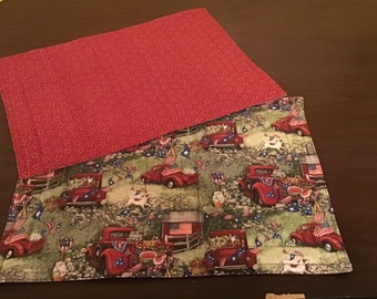 Red truck placemat, summertime placemat, Independence Day placemat 4th of July placemat, patriotic placemat