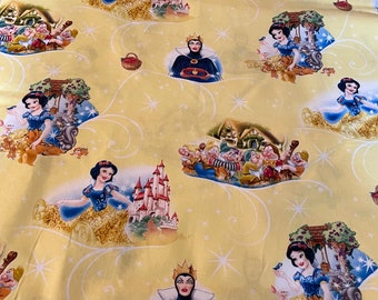 Tissu blanc neige, tissu Disney, tissu pour enfants