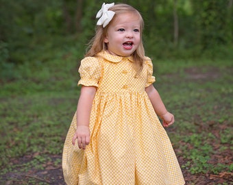Infants yellow gingham petticoat dress