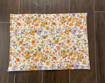 Bees and Flowers Placemat: Reversible Cotton Table Linens