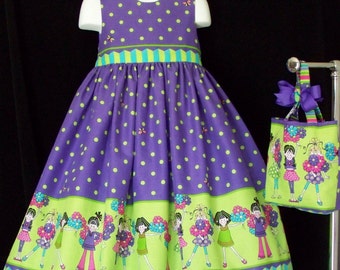 Toddler/Girls Dizzy Daisy Custom Made Jumper/Pinafore Dress size 3-8