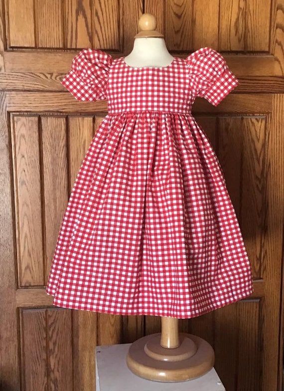 girls red gingham dress