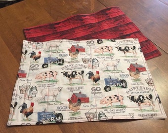 Reversible rectangular placemats