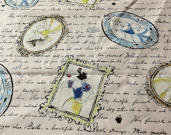 Disney princess fabric, Snow White fabric, Cinderella fabric, Belle fabric, Disney fabric, children’s fabric