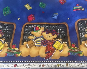 Teachers Pet JellyBeanJunction double border fabric, By the yard.
