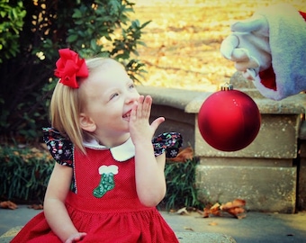 Vintage Christmas dress, handmade Christmas dress, Girls Christmas dress, Toddler Christmas dress, infant Christmas dress