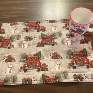 Red truck Christmas placemat image 1