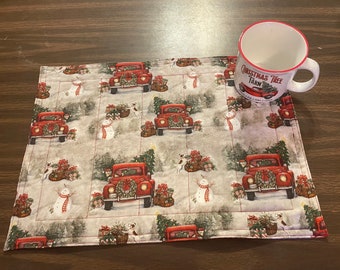 Red truck Christmas placemat