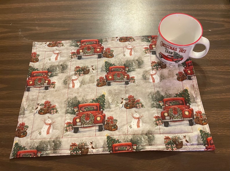 Red truck Christmas placemat image 1
