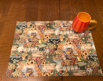 Fall scenic designer fabric placemats.