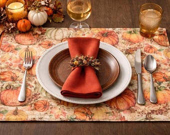 Fall Thanksgiving placemats, pumpkins placemat