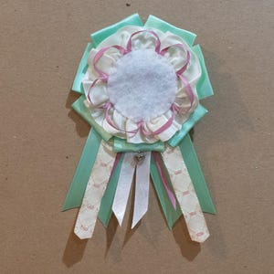 White and Teal Decorative Rosette, Ita Bag Accessory