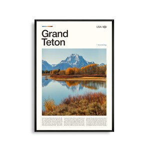 Grand Teton National Park Wyoming Wandkunst, Berglandschaft Druck, Grand Teton Poster, Landschaftsfotografie, Western Wilderness