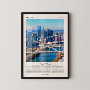 Nashville Print Tennessee, Nashville Wall Art, Nashville Poster, Music City Photo, Urban Landscape Decor, Southern Charm Art