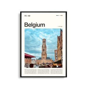 Arte mural belga, impresión de paisajes urbanos y rurales europeos, póster belga, fotografía de arquitectura y paisajes escénicos, Europa Occidental