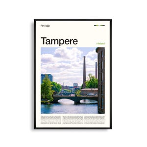 Tampere Print Finnland, Tampere Wandkunst, Tampere Poster, Tampere Foto, See Blick, Backstein Architektur, Nordische Stadtansicht Dekor