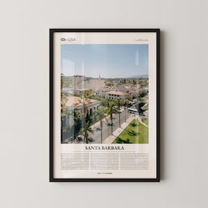 Santa Barbara Print California, Santa Barbara Wall Art, Santa Barbara Poster, Santa Barbara Photo, Stearns Wharf, Mission Santa Barbara