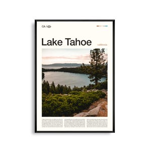 Lake Tahoe Druck Kalifornien, Lake Tahoe Wandkunst, Lake Tahoe Poster, Lake Tahoe Foto, Emerald Bay, Sand Hafen, Himmlischer Berg