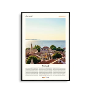 Zadar Print, Zadar Wandkunst, Zadar Poster, Zadar Fotografie, Kroatische Küste, Adriatisches Meer Dekor