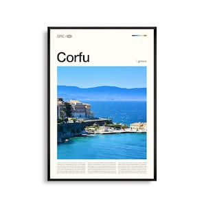 Korfu Griechenland Wandkunst, Küsteninsel Landschaft Druck, Korfu Poster, Malerische Ionische Meer Fotografie, Mediterrane Dekoration