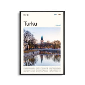 Turku Print Finnland, Turku Wall Art, Turku Poster, Turku Foto, Turku Castle, Aura Fluss, historische Stadtansicht, nordisches Dekor