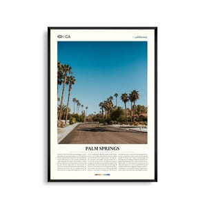 Impression Palm Springs en Californie, art mural Palm Springs, affiche Palm Springs, photo Palm Springs, parc national de Joshua Tree, Palm Springs Aeria