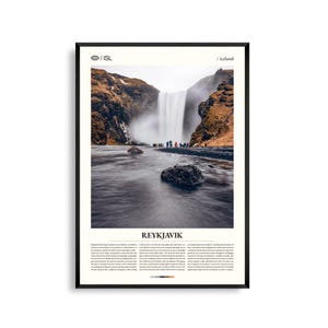 Reykjavik Print Islandia, Reykjavik Wall Art, Cartel de Reykjavik, Foto de Reykjavik, Hallgrímskirkja, Sala de Conciertos Harpa, Paisaje urbano nórdico