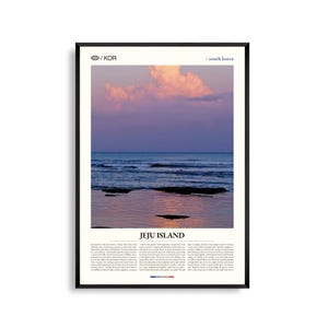 Arte mural de la isla de Jeju, Corea del Sur, impresión de paisaje volcánico y costa, póster de Jeju, fotografía escénica coreana, decoración natural