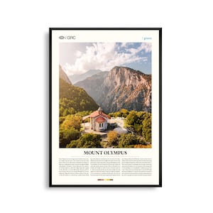 Olympus Griechenland Wandkunst, Mythische Berglandschaft Fotografie Druck, Olympus Poster, Malerische Natur Dekor, Reise Kunstwerk