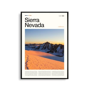 Siera Nevada Poster, Siera Nevada Plakat, Kalifornien Foto, Yosemite National Park, Lake Tahoe