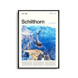 Schilthorn Print Schweiz, Schilthorn Wand Kunst, Schilthorn Poster, Schilthorn Foto, Schweizer Alpen, Bergspitzen, Piz Gloria, Malerische Dekoration