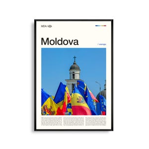 Arte mural de Moldavia, impresión fotográfica de paisajes rurales y urbanos, póster de Moldavia, decoración de Europa del Este, obra de arte de viajes culturales