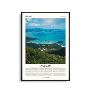 Arte mural de Langkawi, Malasia, impresión de paisaje de isla tropical y playa, póster de Langkawi, fotografía panorámica del mar de Andamán, decoración del sudeste asiático