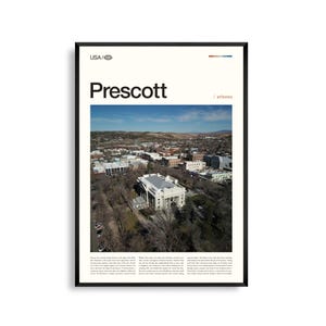 Impresión de Prescott, Arizona, Arte mural de Prescott, Póster de Prescott, Foto de paisaje del Alto Desierto, Decoración de pueblo de montaña, Arte natural del suroeste