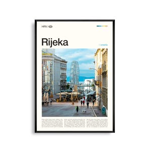 Rijeka Print Kroatien, Rijeka Wandkunst, Rijeka Poster, Rijeka Foto, Adriatische Küste, Burg Trsat, Korzo Strand, Küstenstadt Dekor