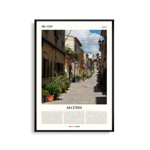 Alcúdia Spanien Wand Kunst, Küstenstadt und Bucht Landschaft Druck, Alcúdia Poster, Mallorca Fotografie, Balearen Dekoration