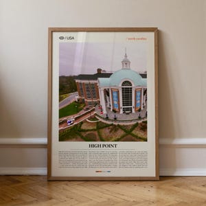 High Point University Print, North Carolina Piedmont Landscape Art image 1