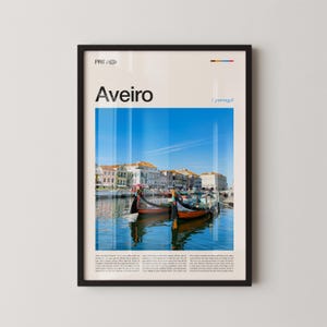 Aveiro Portugal Wall Art, Colorful Canal Cityscape Print, Aveiro Poster, Scenic Coastal Photography, Portuguese Charm Decor