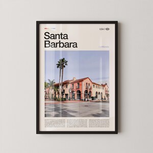 Santa Barbara Print California, Santa Barbara Wall Art, Santa Barbara Poster, Santa Barbara Photo, Stearns Wharf, Mission Santa Barbara