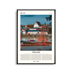 Finnland Wandbild, Nordische Wald und See Landschaft, Nordisches Europa Poster, Nordische Natur Fotografie, Natur Poster