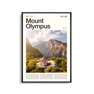 Olympus Griechenland Wandkunst, Mythische Berglandschaft Fotografie Druck, Olympus Poster, Malerische Natur Dekor, Reise Kunstwerk