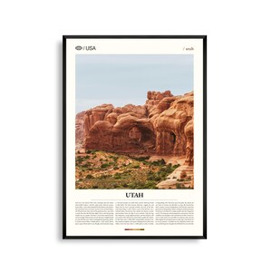 Impresión de Utah, Arte mural de Utah, Póster de Utah, Foto de paisaje de roca roja, Decoración desértica, Arte natural del suroeste, Fotografía escénica