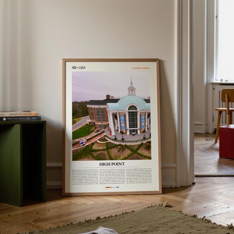 High Point University Print, North Carolina Piedmont Landscape Art image 4