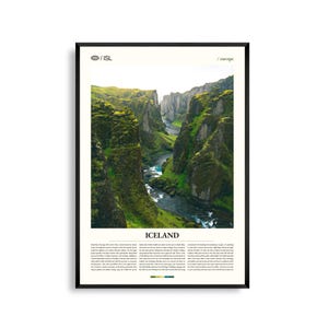 Arte mural de Islandia, majestuoso paisaje nórdico y aurora boreal, póster de Islandia, fotografía escénica, decoración inspirada en la naturaleza