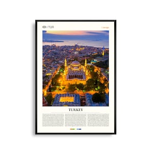 Impression Turquie Europe et Asie, art mural Turquie, affiche Turquie, photo Turquie, horizon d'Istanbul, Cappadoce, vues côtières, paysage culturel
