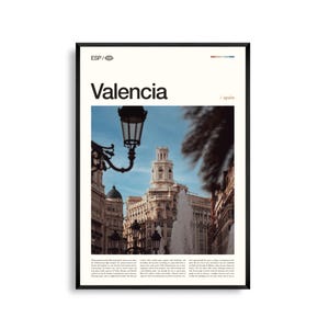 Valenien Spanien Wandkunst, Mediterrane Stadtansicht und Strand, Spanien Poster, Moderne Architektur Fotografie, Küstendekor